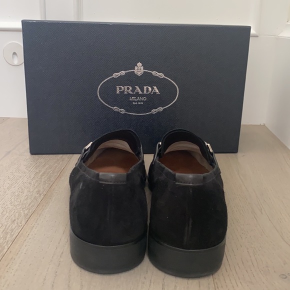 Black suede Prada Loafers - Picture 3 of 7
